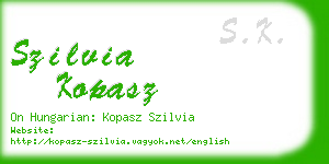 szilvia kopasz business card